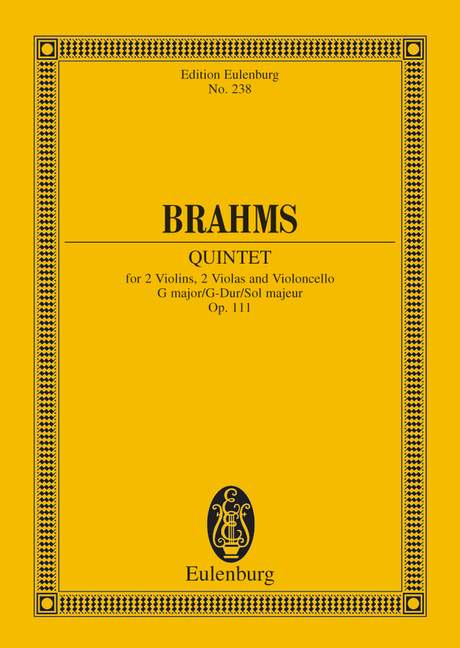 Brahms: String Quintet G major Opus 111 (Study Score) published by Eulenburg
